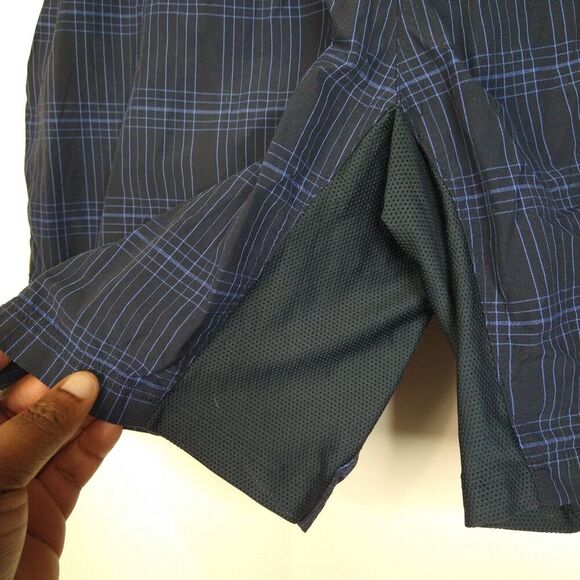 Nike Lightweight Check Swim Shorts Men's Size XXL Blue Embroidered logos - Picture 5 of 10